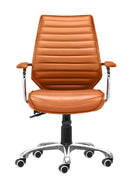Zuo Modern Enterprise Low Back Office Chair Black/White/Espresso/Orange