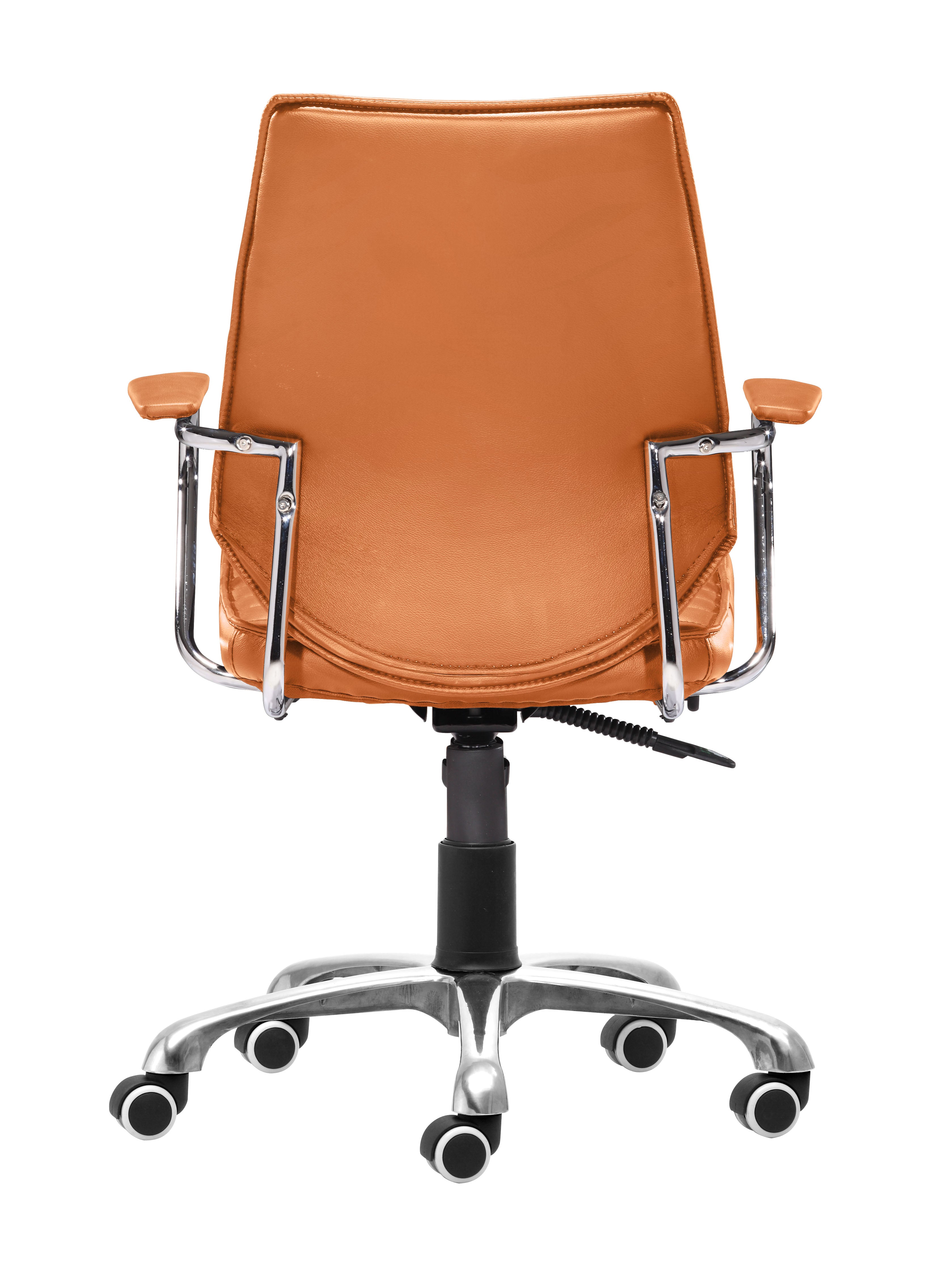 Zuo Modern Enterprise Low Back Office Chair Black/White/Espresso/Orange