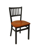 BFM Seating Troy Slat Back Chair In Steel Frame And Sand Black Finish