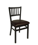 BFM Seating Troy Slat Back Chair In Steel Frame And Sand Black Finish