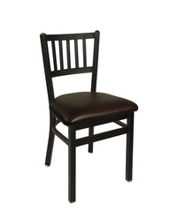 BFM Seating Troy Slat Back Chair In Steel Frame And Sand Black Finish