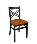 BFM Seating Akrin Cross Back Chair With Steel Frame And Sand Black Finish
