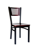 BFM Seating Espy Slotted Wood Back Chair In Steel Frame And Sand Black Finish