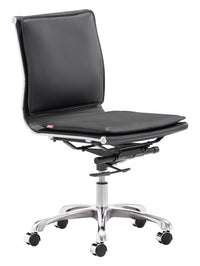 Zuo Modern Lider Plus Armless Office Chair in Black/White/Gray