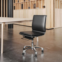 Zuo Modern Lider Plus Armless Office Chair in Black/White/Gray