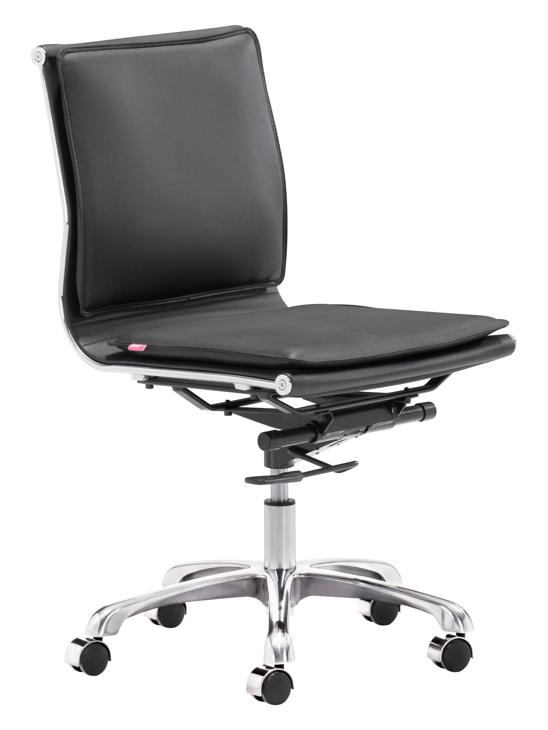 Zuo Modern Lider Plus Armless Office Chair in Black/White/Gray