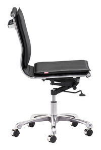 Zuo Modern Lider Plus Armless Office Chair in Black/White/Gray