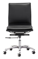 Zuo Modern Lider Plus Armless Office Chair in Black/White/Gray