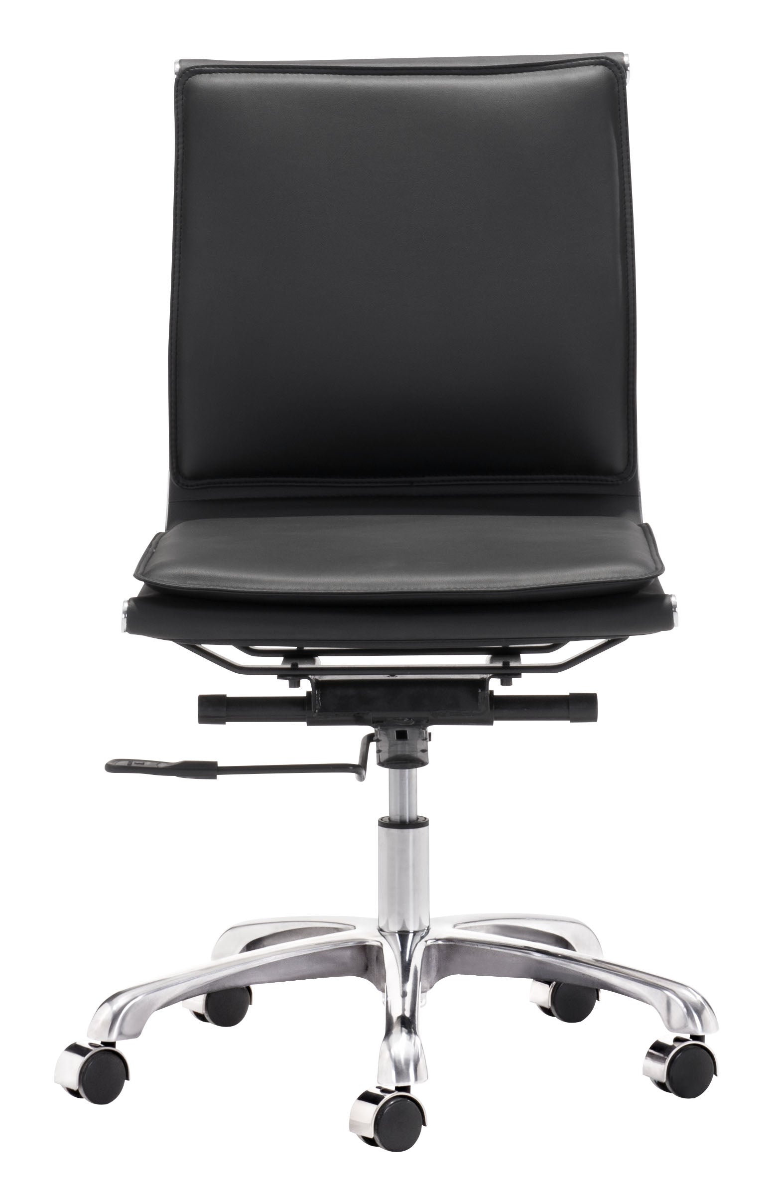 Zuo Modern Lider Plus Armless Office Chair in Black/White/Gray