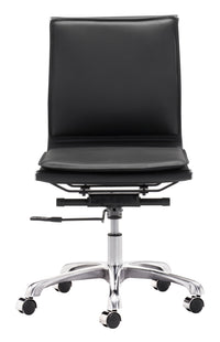 Zuo Modern Lider Plus Armless Office Chair in Black/White/Gray
