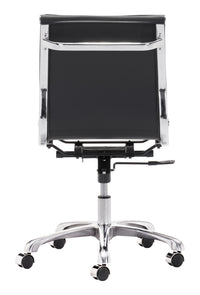 Zuo Modern Lider Plus Armless Office Chair in Black/White/Gray