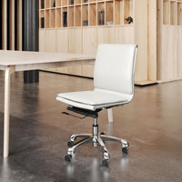 Zuo Modern Lider Plus Armless Office Chair in Black/White/Gray