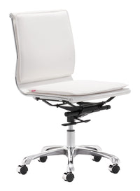 Zuo Modern Lider Plus Armless Office Chair in Black/White/Gray