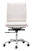 Zuo Modern Lider Plus Armless Office Chair in Black/White/Gray