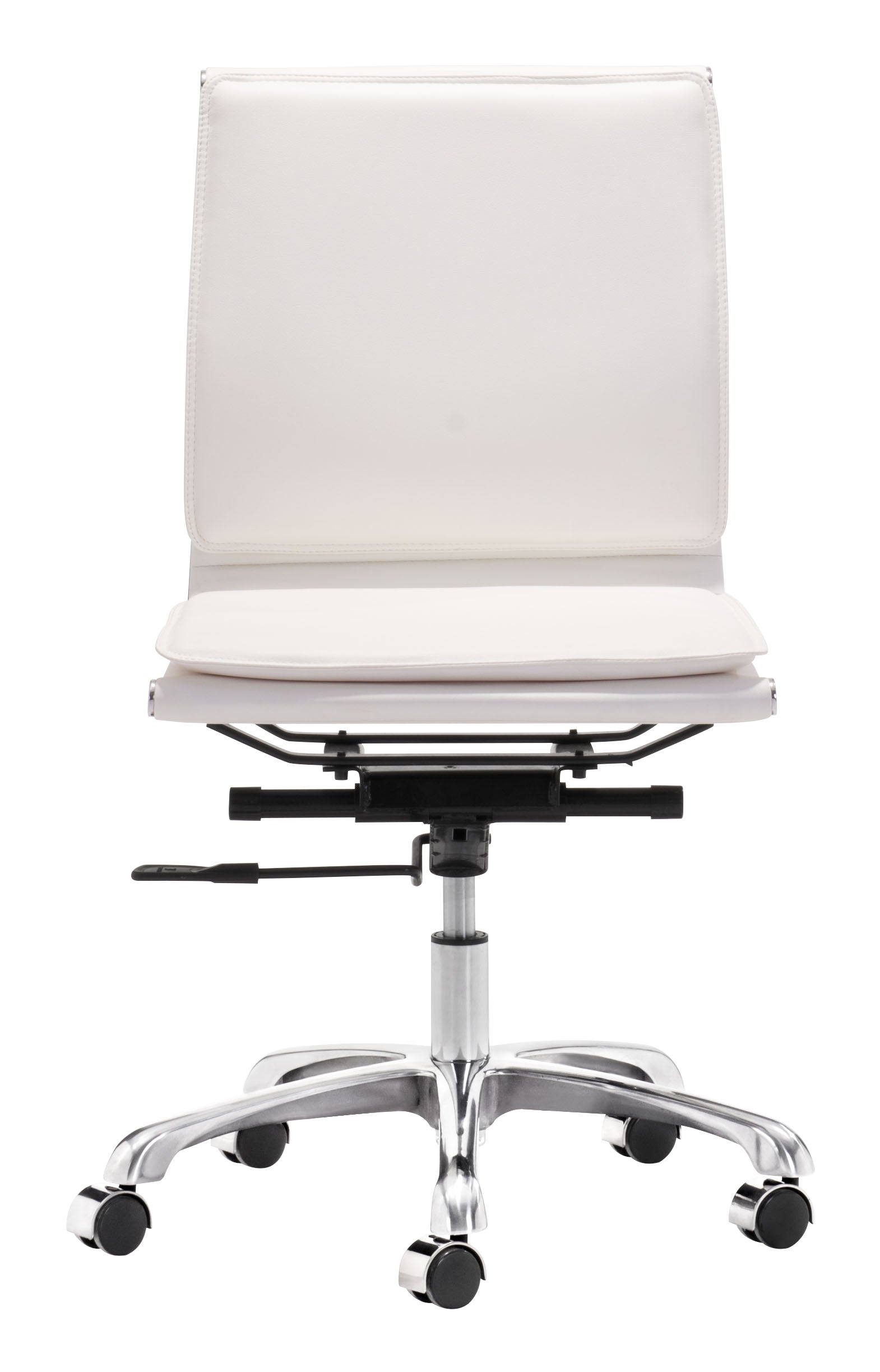 Zuo Modern Lider Plus Armless Office Chair in Black/White/Gray