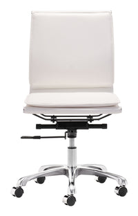 Zuo Modern Lider Plus Armless Office Chair in Black/White/Gray