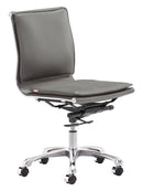 Zuo Modern Lider Plus Armless Office Chair in Black/White/Gray