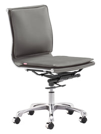 Zuo Modern Lider Plus Armless Office Chair in Black/White/Gray