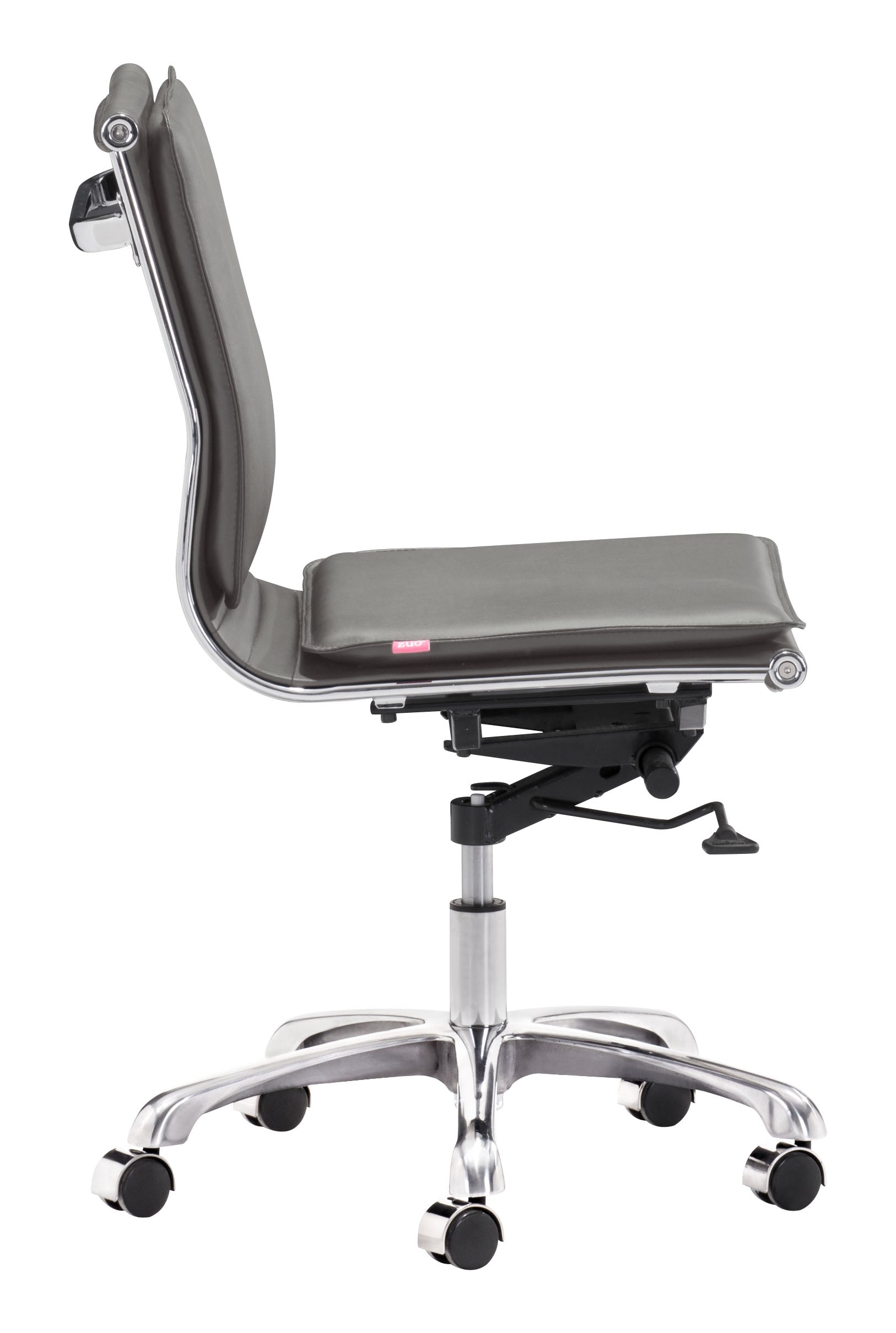 Zuo Modern Lider Plus Armless Office Chair in Black/White/Gray
