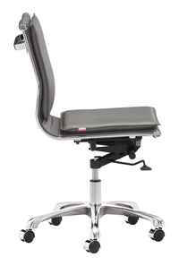 Zuo Modern Lider Plus Armless Office Chair in Black/White/Gray