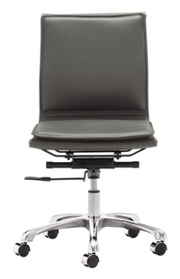 Zuo Modern Lider Plus Armless Office Chair in Black/White/Gray