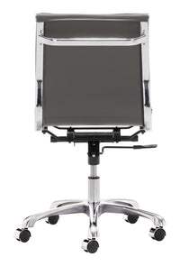 Zuo Modern Lider Plus Armless Office Chair in Black/White/Gray
