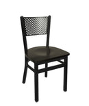 BFM Seating Polk Perforated Back Chair With Steel Frame And Sand Black Finish