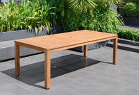 International Home Miami Amazonia 7-Piece Rectangular Patio Dining Set | Teak Finish | Ideal for Outdoors and Indoors