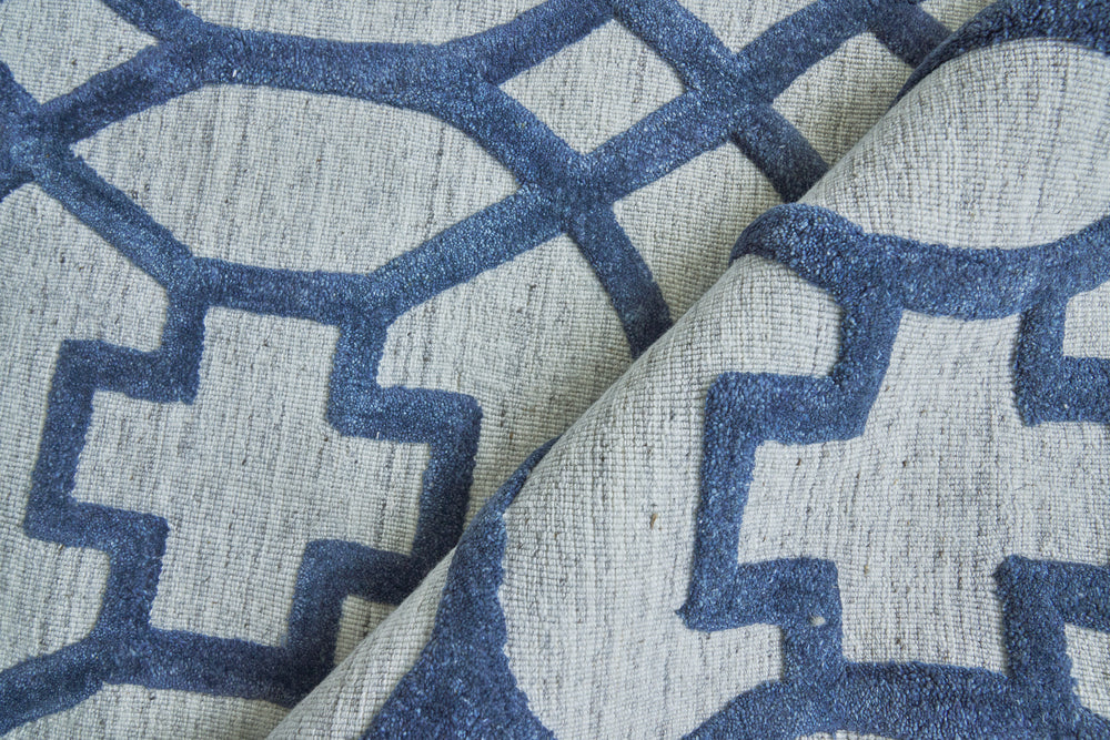 Exquisite Rugs Windsor Handmade Hand Loomed New Zealand Wool and Bamboo Silk Rug 6'X9'
