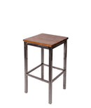 BFM Seating Trent Backless Square Barstool With Steel Frame And Clear Coat/Sand Black Finish