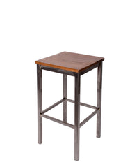 BFM Seating Trent Backless Square Barstool With Steel Frame And Clear Coat/Sand Black Finish