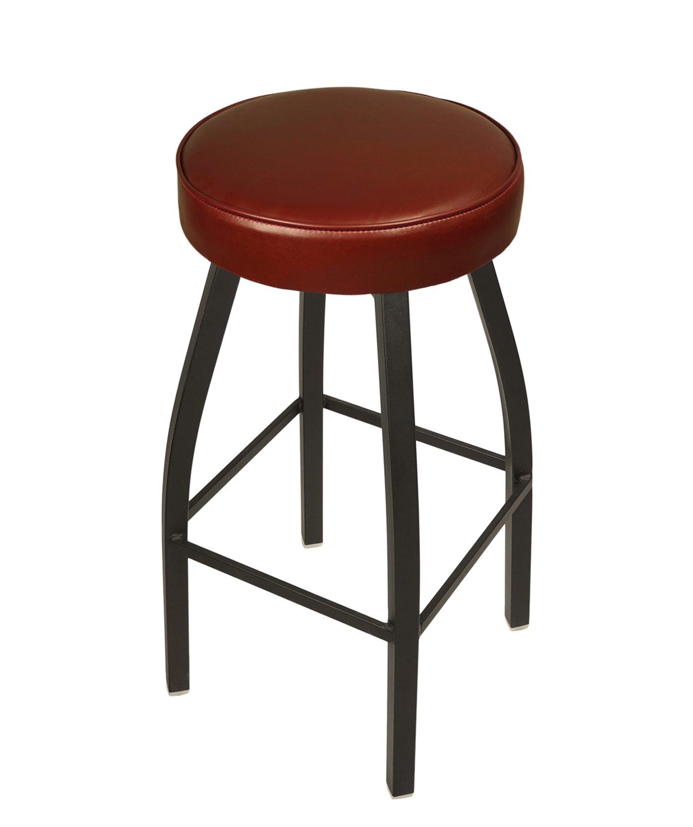 BFM Seating Kyle Backless Round Swivel Barstool With Steel Frame And Sand Black/Silver Mist Finish