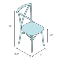 H&D Seating Cross Back Metal Chair - Set of 2