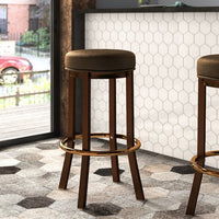 H&D Seating Metal Backless Barstool with Copper Vein Finish