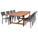 International Home Miami Amazonia Koningsdam 9 Piece Rectangular Patio Dining Set