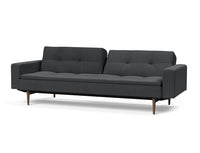 Innovation Living Dublexo Sofa With Arms in Dark Wood/Stainless Steel