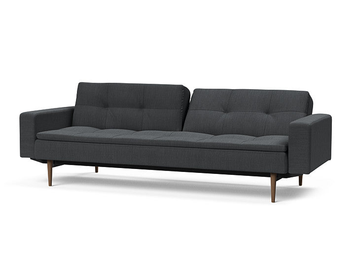 Innovation Living Dublexo Sofa With Arms in Dark Wood/Stainless Steel