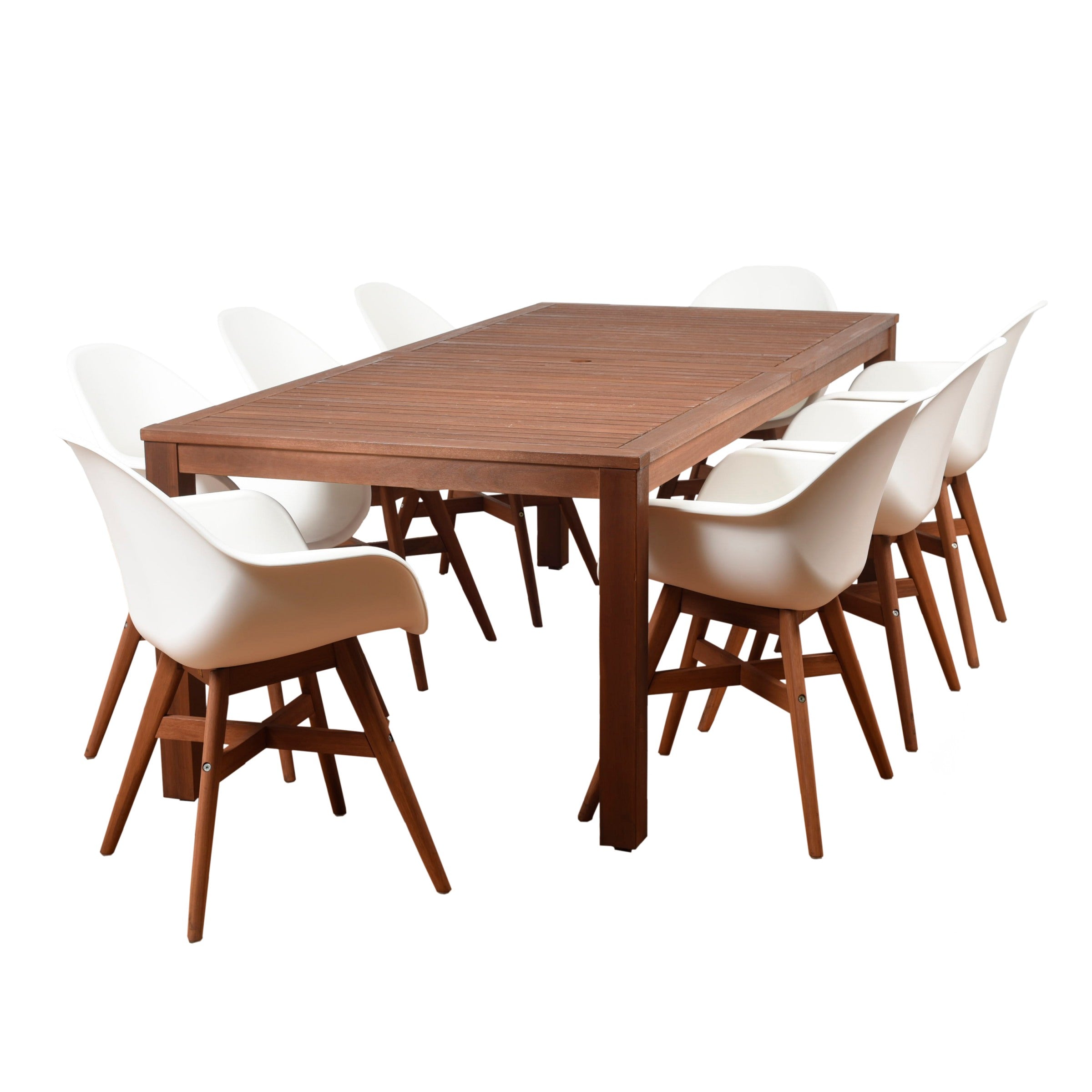 International Home Miami Amazonia Charlotte Deluxe 9 Piece Rectangular Patio Dining Set