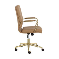 Sunpan Kleo Office Chair in Onyx / Snow / Tan