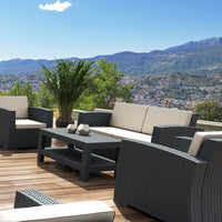 Compamia Monaco Resin Patio Seating 4 piece with Cushion