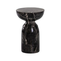 Sunpan Goya End Table Marble Look in Black / White