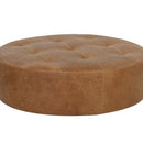 Sunpan Nilda Ottoman Camel / Vintage Charcoal Leather