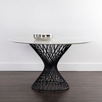 Sunpan Madeira Dining Table Ebony Brown / Grey Marble in 54''