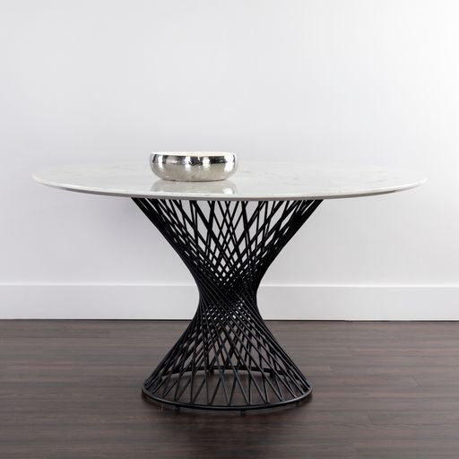 Sunpan Madeira Dining Table Ebony Brown / Grey Marble in 54''