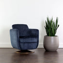 Sunpan Gilley Swivel Lounge Chair - Bergen Navy / Meg Ash