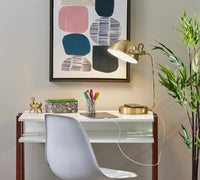 Adesso Brooks Adesso Charge Wireless Charging Desk Lamp Antique Brass