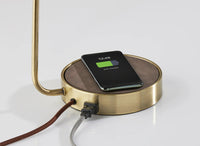 Adesso Brooks Adesso Charge Wireless Charging Desk Lamp Antique Brass