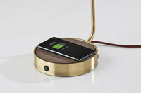 Adesso Brooks Adesso Charge Wireless Charging Desk Lamp Antique Brass
