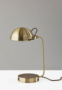 Adesso Brooks Adesso Charge Wireless Charging Desk Lamp Antique Brass