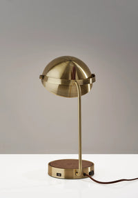 Adesso Brooks Adesso Charge Wireless Charging Desk Lamp Antique Brass